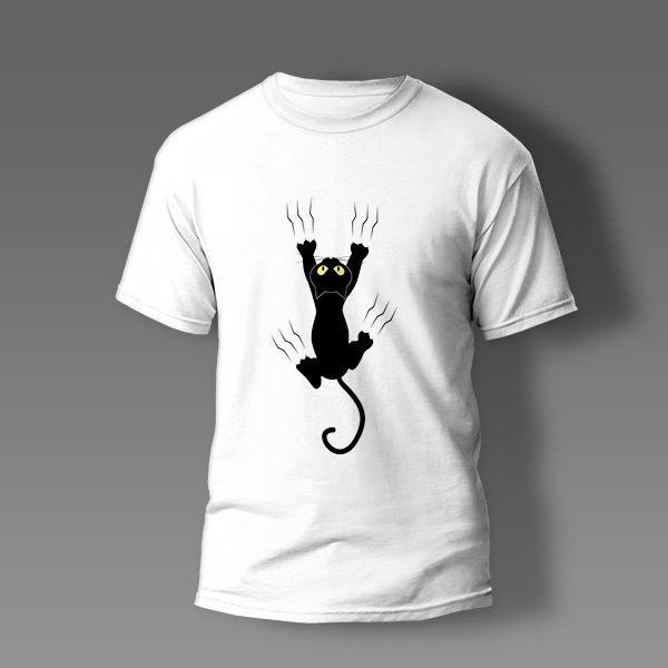 Black Freaky Cat T-Shirt - Chitrkala