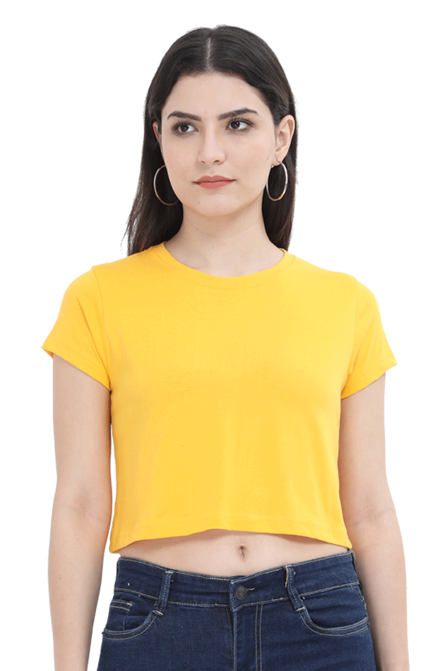 Plain Golden Yellow Crop Top (No Brand Tag)