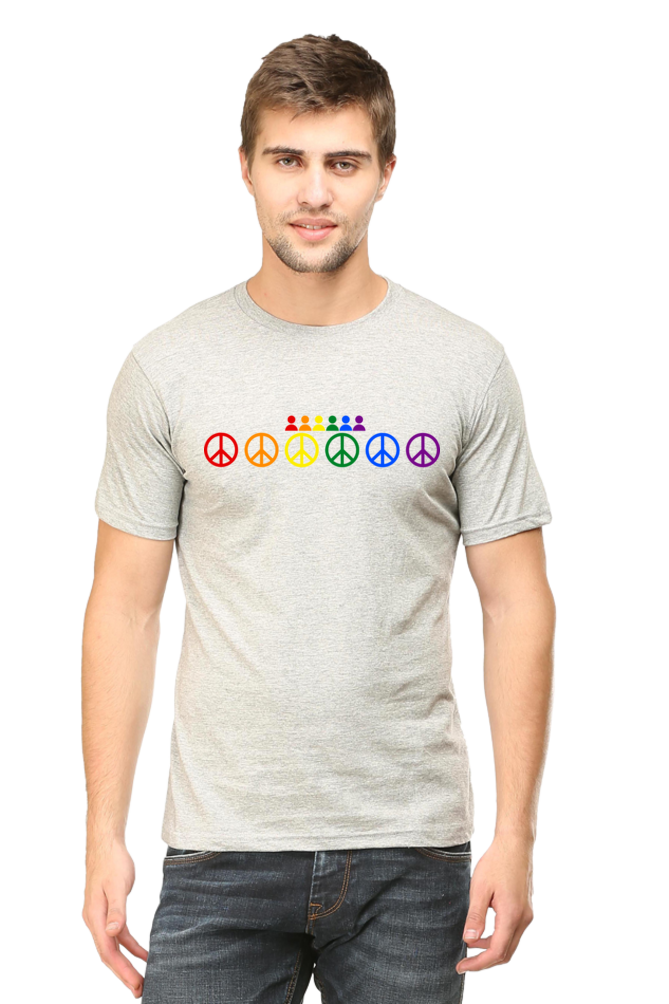 Peace for All LGBTQ Pride Tshirt Grey Melange